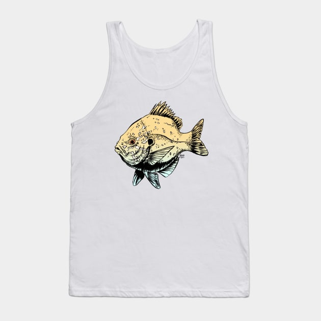 Lightly Colored Sunfish Tank Top by Nora Back Art and Design